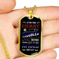 No Worries And No Fear Scripture Necklace Stainless Steel or 18k Gold Dog Tag W 24"-Express Your Love Gifts