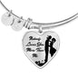 Nobody Loves You More Than Me Heart Pendant Bangle Bracelet-Express Your Love Gifts