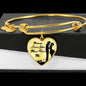Nobody Loves You More Than Me Heart Pendant Bangle Bracelet-Express Your Love Gifts