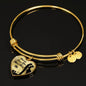 Nobody Loves You More Than Me Heart Pendant Bangle Bracelet-Express Your Love Gifts