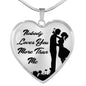 Nobody Loves You More Than Me Necklace Stainless Steel or 18k Gold Heart Pendant 18-22"''-Express Your Love Gifts
