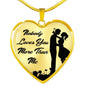 Nobody Loves You More Than Me Necklace Stainless Steel or 18k Gold Heart Pendant 18-22"''-Express Your Love Gifts