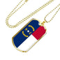 North Carolina State Flag Necklace Stainless Steel or 18k Gold Dog Tag 24" Chain - Express Your Love Gifts