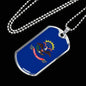 North Dakota State Flag Necklace Stainless Steel or 18k Gold Dog Tag 24" Chain - Express Your Love Gifts