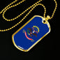 North Dakota State Flag Necklace Stainless Steel or 18k Gold Dog Tag 24" Chain - Express Your Love Gifts