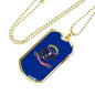 North Dakota State Flag Necklace Stainless Steel or 18k Gold Dog Tag 24" Chain - Express Your Love Gifts