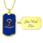North Dakota State Flag Necklace Stainless Steel or 18k Gold Dog Tag 24" Chain - Express Your Love Gifts