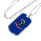 North Dakota State Flag Necklace Stainless Steel or 18k Gold Dog Tag 24" Chain - Express Your Love Gifts