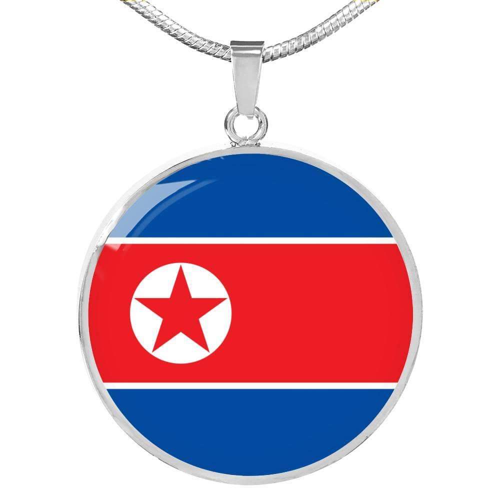 North Korea Flag Necklace North Korea Flag Stainless Steel or 18k Gold 18-22" - Express Your Love Gifts