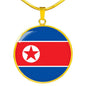 North Korea Flag Necklace North Korea Flag Stainless Steel or 18k Gold 18-22" - Express Your Love Gifts