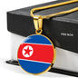 North Korea Flag Necklace North Korea Flag Stainless Steel or 18k Gold 18-22" - Express Your Love Gifts