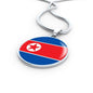 North Korea Flag Necklace North Korea Flag Stainless Steel or 18k Gold 18-22" - Express Your Love Gifts