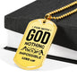 Nothing Is Impossible With The Lord Christian Faith Necklace Stainless Steel or 18k Gold Dog Tag 24" Chain-Express Your Love Gifts