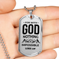 Nothing Is Impossible With The Lord Christian Faith Necklace Stainless Steel or 18k Gold Dog Tag 24" Chain-Express Your Love Gifts