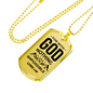 Nothing Is Impossible With The Lord Christian Faith Necklace Stainless Steel or 18k Gold Dog Tag 24" Chain-Express Your Love Gifts