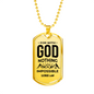 Nothing Is Impossible With The Lord Christian Faith Necklace Stainless Steel or 18k Gold Dog Tag 24" Chain-Express Your Love Gifts