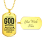 Nothing Is Impossible With The Lord Christian Faith Necklace Stainless Steel or 18k Gold Dog Tag 24" Chain-Express Your Love Gifts