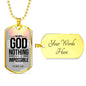 Nothing Is Impossible With The Lord Necklace Stainless Steel or 18k Gold Dog Tag 24" Chain-Express Your Love Gifts