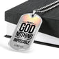 Nothing Is Impossible With The Lord Necklace Stainless Steel or 18k Gold Dog Tag 24" Chain-Express Your Love Gifts