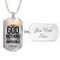 Nothing Is Impossible With The Lord Necklace Stainless Steel or 18k Gold Dog Tag 24" Chain-Express Your Love Gifts