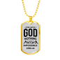 Nothing Is Impossible With The Lord Plain Necklace Stainless Steel or 18k Gold Dog Tag 24" Chain-Express Your Love Gifts