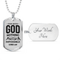 Nothing Is Impossible With The Lord Plain Necklace Stainless Steel or 18k Gold Dog Tag 24" Chain-Express Your Love Gifts