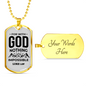 Nothing Is Impossible With The Lord Plain Necklace Stainless Steel or 18k Gold Dog Tag 24" Chain-Express Your Love Gifts