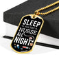 Nurse All Night Nurse Necklace Stainless Steel or 18k Gold Dog Tag W 24"-Express Your Love Gifts