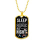 Nurse All Night Nurse Necklace Stainless Steel or 18k Gold Dog Tag W 24"-Express Your Love Gifts
