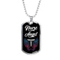 Nurse Angel Caduceus Necklace Stainless Steel or 18k Gold Dog Tag 24" - Express Your Love Gifts