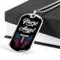 Nurse Angel Caduceus Necklace Stainless Steel or 18k Gold Dog Tag 24" - Express Your Love Gifts