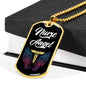 Nurse Angel Caduceus Necklace Stainless Steel or 18k Gold Dog Tag 24" - Express Your Love Gifts