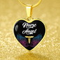 Nurse Angel Necklace Stainless Steel or 18k Gold Heart Pendant 18-22" - Express Your Love Gifts