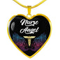 Nurse Angel Necklace Stainless Steel or 18k Gold Heart Pendant 18-22" - Express Your Love Gifts