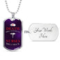 Nurse Death Smiles at Everyone Stainless Steel or 18k Gold Dog Tag w 24" - Express Your Love Gifts