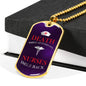 Nurse Death Smiles at Everyone Stainless Steel or 18k Gold Dog Tag w 24" - Express Your Love Gifts