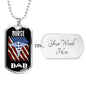 Nurse Gift Caduceus Necklace Stainless Steel or 18k Gold Dog Tag w 24" - Express Your Love Gifts