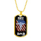 Nurse Gift Caduceus Necklace Stainless Steel or 18k Gold Dog Tag w 24" - Express Your Love Gifts