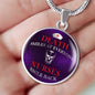 Nurse Gift Death Smiles at Everyone Circle Pendant Necklace Stainless Steel or 18k Gold 18-22" - Express Your Love Gifts