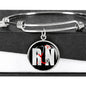 Nurse Gift Rn Nurse Stainless Steel or 18k Gold Circle Bangle Bracelet - Express Your Love Gifts