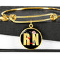 Nurse Gift Rn Nurse Stainless Steel or 18k Gold Circle Bangle Bracelet - Express Your Love Gifts