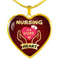 Nurse Gift Work Of Heart Necklace Stainless Steel 18k Gold Heart Pendant 18-22" - Express Your Love Gifts