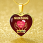 Nurse Gift Work Of Heart Necklace Stainless Steel 18k Gold Heart Pendant 18-22" - Express Your Love Gifts