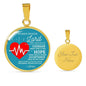 Nurse Prayer Circle Necklace Stainless Steel or 18k Gold 18-22"-Express Your Love Gifts