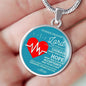 Nurse Prayer Circle Necklace Stainless Steel or 18k Gold 18-22"-Express Your Love Gifts