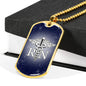 Nurse RN Necklace Caduceus Symbol Stainless Steel or 18k Gold Dog Tag w 24"-Express Your Love Gifts