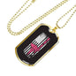 Nurse Us Flag Nurse Necklace Stainless Steel or 18k Gold Dog Tag W 24" - Express Your Love Gifts