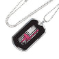 Nurse Us Flag Nurse Necklace Stainless Steel or 18k Gold Dog Tag W 24" - Express Your Love Gifts