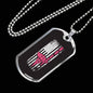 Nurse Us Flag Nurse Necklace Stainless Steel or 18k Gold Dog Tag W 24" - Express Your Love Gifts