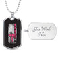 Nurse Us Flag Nurse Necklace Stainless Steel or 18k Gold Dog Tag W 24" - Express Your Love Gifts
